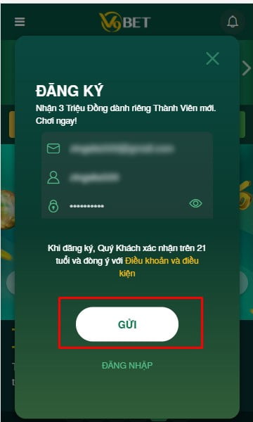 Bước 2: Nhập thông tin tài khoản, email và mật khẩu tài khoản muốn tạo