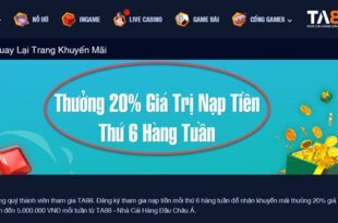 TA88.com thưởng nạp tiền 20% ngày thứ 6